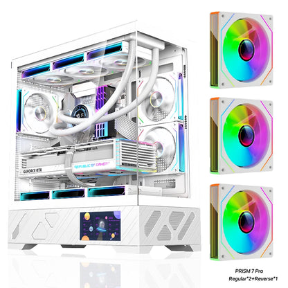 WJCOOLMAN Millennium ATX PC case screen/digital display supports 360 water cooled sea view room Customize screen computer case