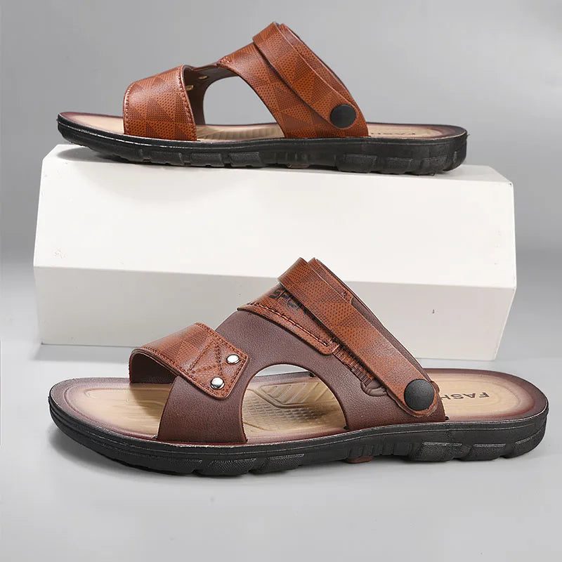 Fashion Sandals Men Summer Comfortable Adult Men's  Casual Slippers Beach Shoes For Men Non-slip Open-toe Sandals Male