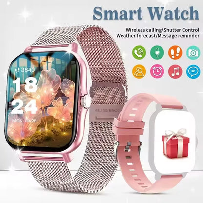 2026 New Smart Watch Bluetooth Call Fitness Tracker Heart Rate Sleep Record Outdoor Sport Watch for Android/IOS Men Women HW12