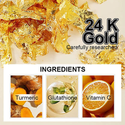 AILKE 24K Whitening Skin Set, Lightening, Remove Black Spots, Melanin, Stains, Even Skin Tone, Moisturizing, for All Skin Types
