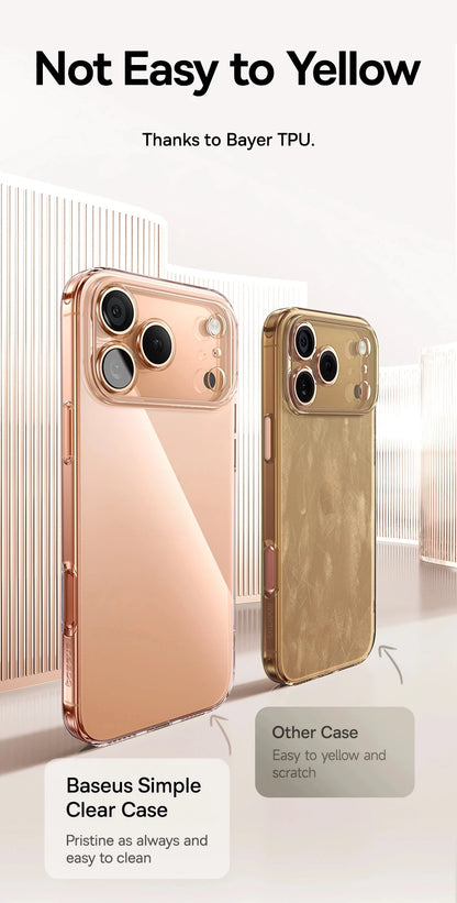 Baseus Clear Case For iPhone 17 Pro Max Soft TPU Case For iPhone 17 Air Anti-drop Ultra Thin Cover For iPhone 16 15 Pro Max Case