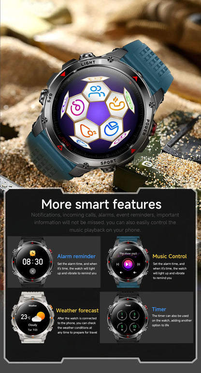 HT37 T-Rex 3 Pro Military GPS Smart Watch Waterproof Dual-band GNSS Compass Altimeter Swim 170 Sports Mode Watch with Flashlight