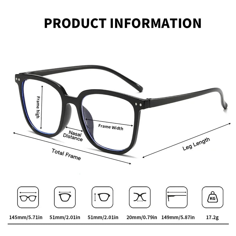 1/2/3 PCS Blue Light Blocking Glasses Fashion Square-framed Glasses Trend Campus Style Clear Black Frame Back To School Dress