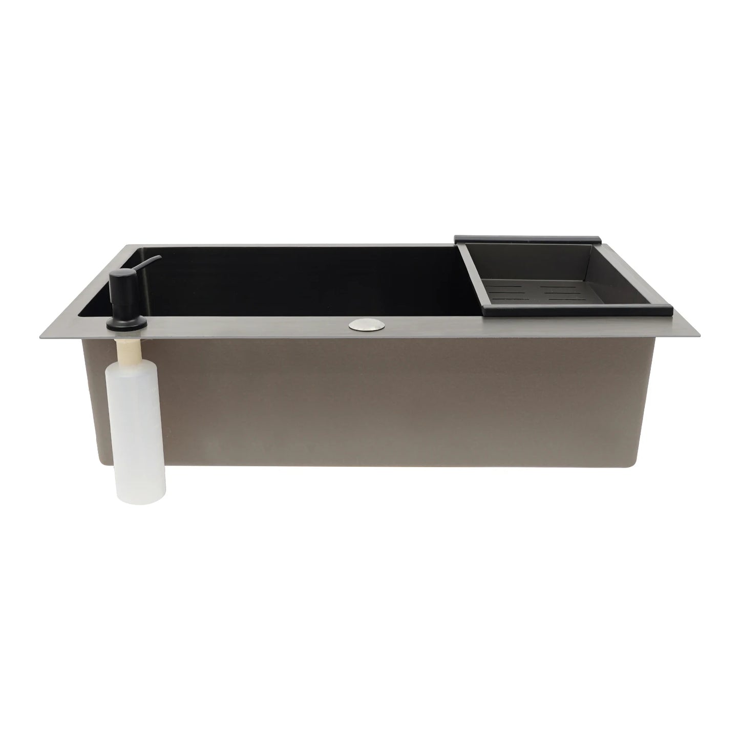 Stainless Steel Kitchen Sink with Draining Basket Soap Dispenser Utility Sink and Drainer with Efficient for Home Kitchen