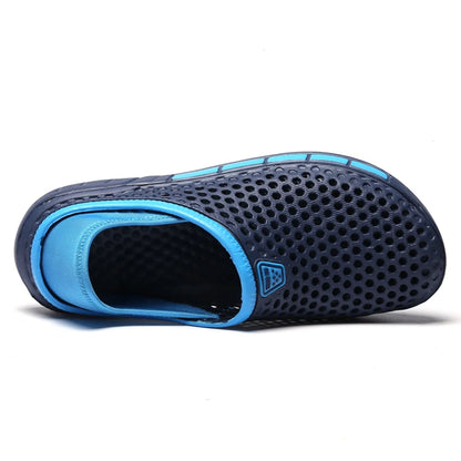 Men's Summer Sandals Clogs Casual Round Toe Slip on Outdoor Geometric Pattern Anti-slip Beach Hole Shoes Plus 46 47 Men Slippers