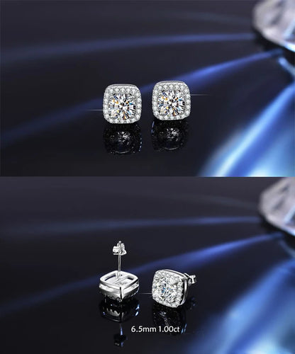 HOT Moissanite S925 Sterling Silver Stud Earrings For Women And Men With 2 Certificates Pass Diamond Test Pen Fine Jewelry