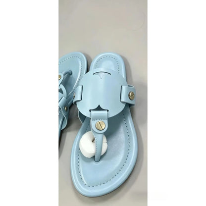 New Women's 2026 Summer Non-Slip Sandals Hollow-Out Design Flat Outdoor Beach Slip-On Sandals Flat Flip-Flop Style Women's Casual Hollow Flat Slides Designer Shoes Plus Size