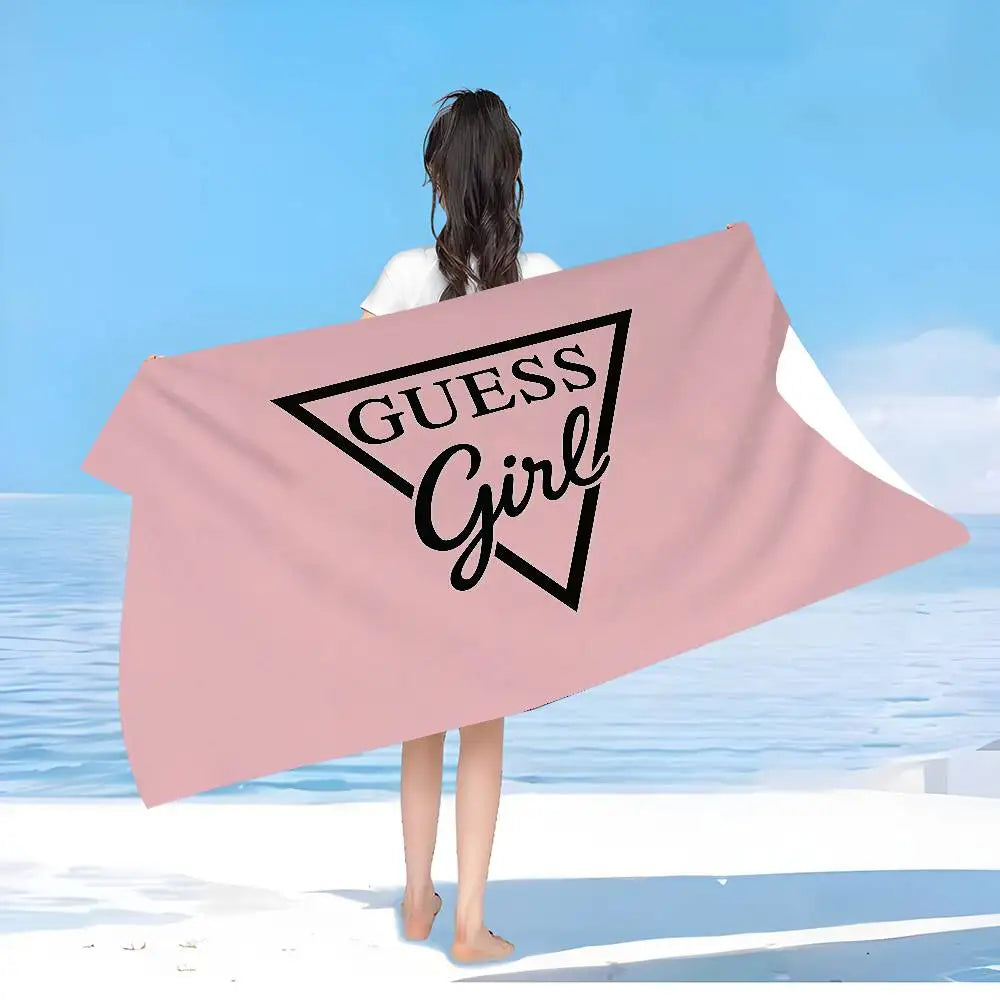 Fashion G-Guess-s Bath Towel Microfiber Soft Water Absorbing Breathable For Girl Kids Decorative Cartoon Beach Towel