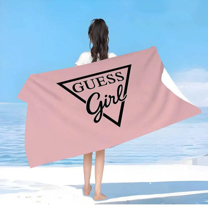 Fashion G-Guess-s Bath Towel Microfiber Soft Water Absorbing Breathable For Girl Kids Decorative Cartoon Beach Towel