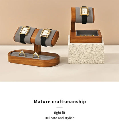 MISHITU T-shaped Watch Stand Wooden Jewelry Watch Display Stand Watch Storage Holder Bracelet Jewelry Display Watch Storage Rack