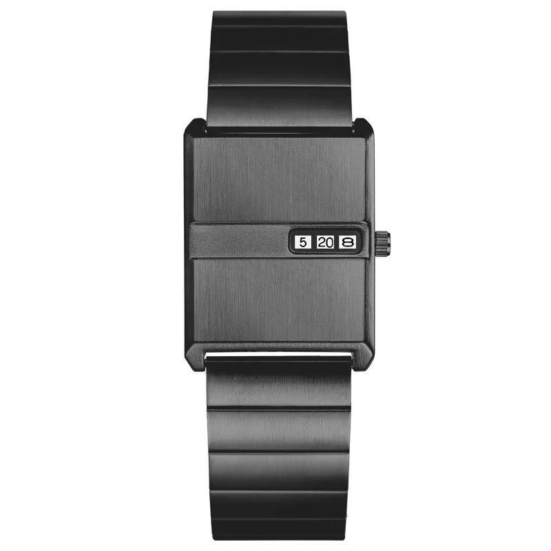 Square Sports Watch for Men Silver Stainless Steel Strap Luxury Brand New in Men's Watches High Quality Gifts Quartz Watch