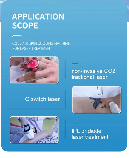 Air Cooled Skin Cooling System Low Temperature Machine for Laser Tattoo Removal Skin Pain Relief Beauty Salon Equipment Device