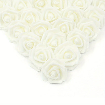 100PCS Artificial Rose Flower Heads, Real Looking Foam Roses for DIY Wedding Baby Shower Centerpieces Party Home Decorations