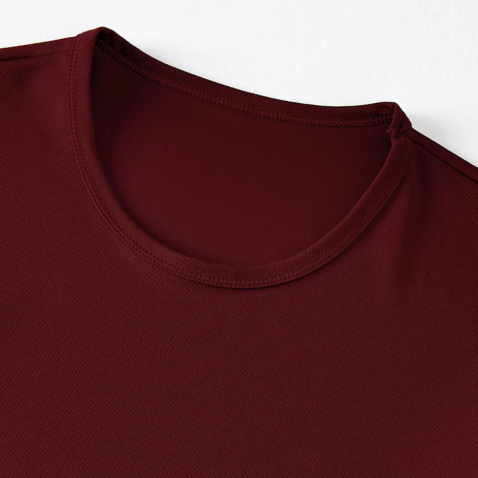 2/4/6Piece Four Seasons Men's Solid Color Round Neck Short Sleeve Top With Printed Cuffs Youth Sports And Leisure T-shirt trendy