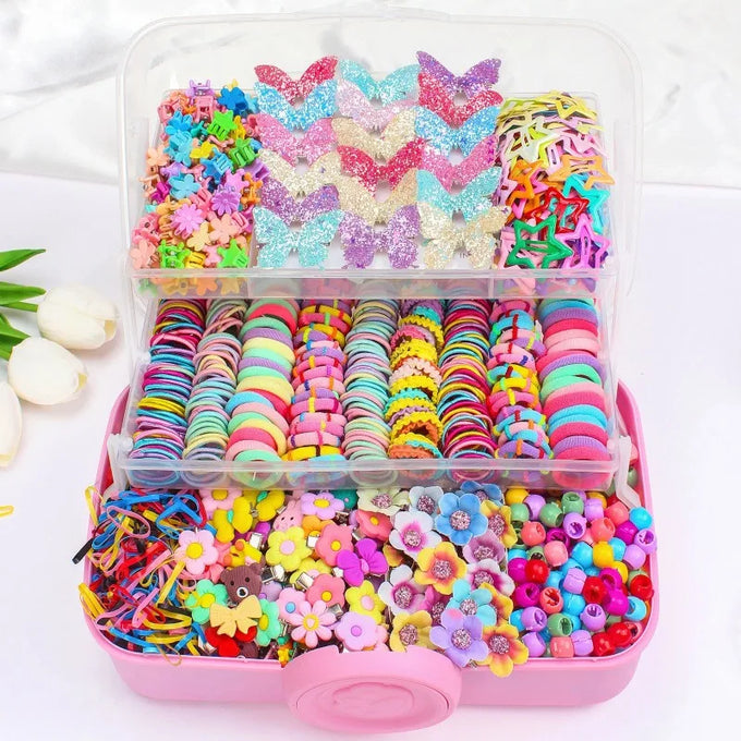 Colorful Bow, Flower & Star Hair Accessory Set — product image