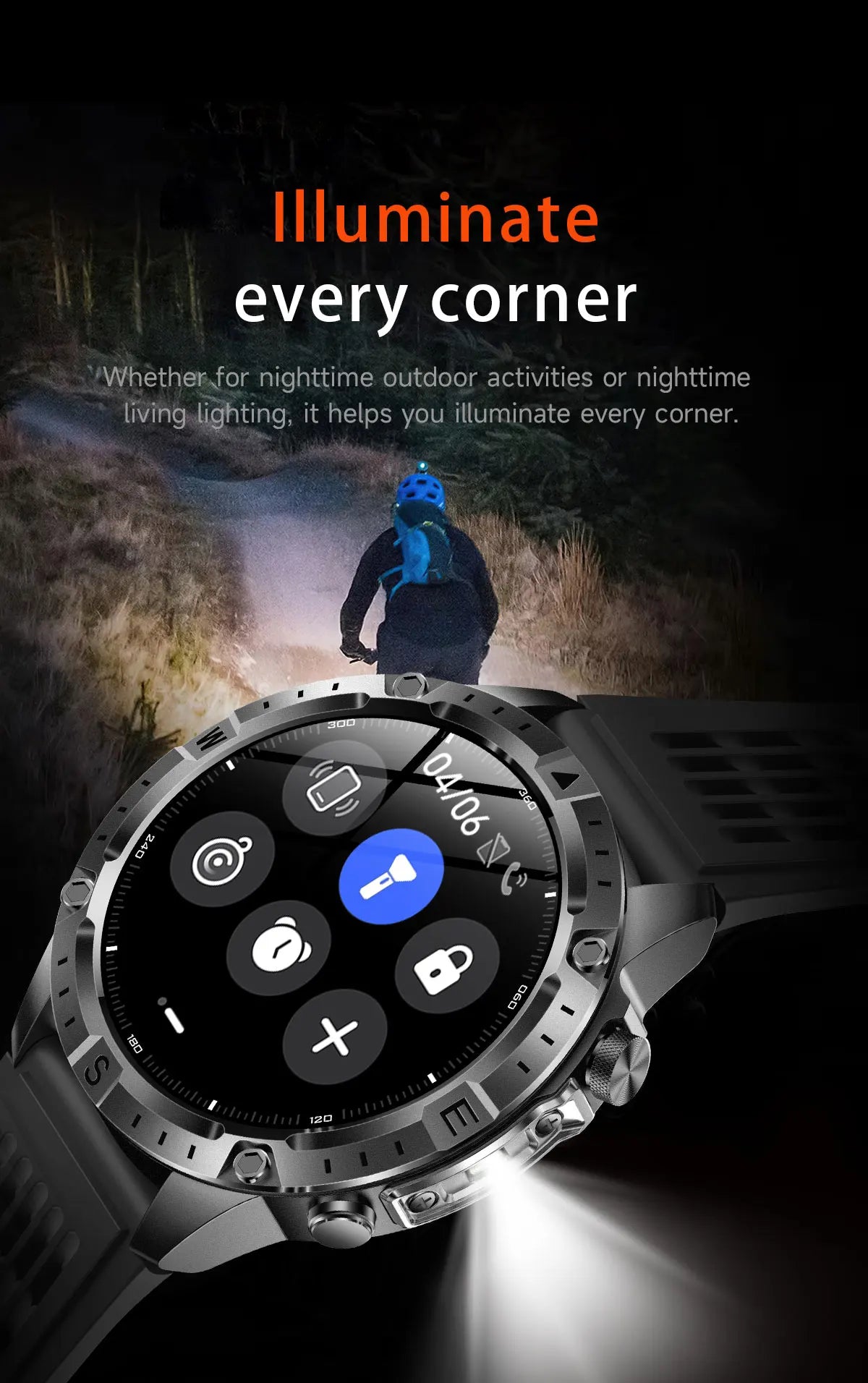New Outdoor GPS Offline Map Smart Watch Men 3ATM Waterproof 170+ Sports LED Compass Altimeter AMOLED Bluetooth Call Smartwatch
