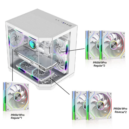WJCOOLMAN Dreamer mini PC case M-ATX Three Sided Glass sea view room 240 water cooler Desktop computer case gabinetes gamer