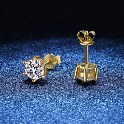 HOT Moissanite S925 Sterling Silver Stud Earrings For Women And Men With 2 Certificates Pass Diamond Test Pen Fine Jewelry
