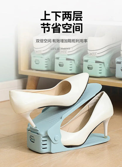 10Pcs Shoe Stacker Adjustable Shoe Slots Organizer Shoes Slots Space Saver Double Deck Rack Holder For Closet Organization Hot