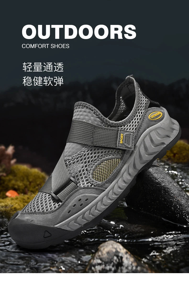 Summer Men Sandals Genuine Leather Mens Casual Shoes Outdoor Men Leather Sandals for Men Beach Shoes Roman mens Shoes