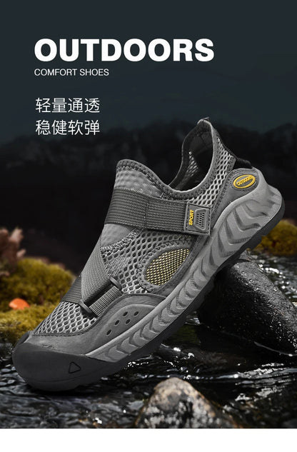 Summer Men Sandals Genuine Leather Mens Casual Shoes Outdoor Men Leather Sandals for Men Beach Shoes Roman mens Shoes