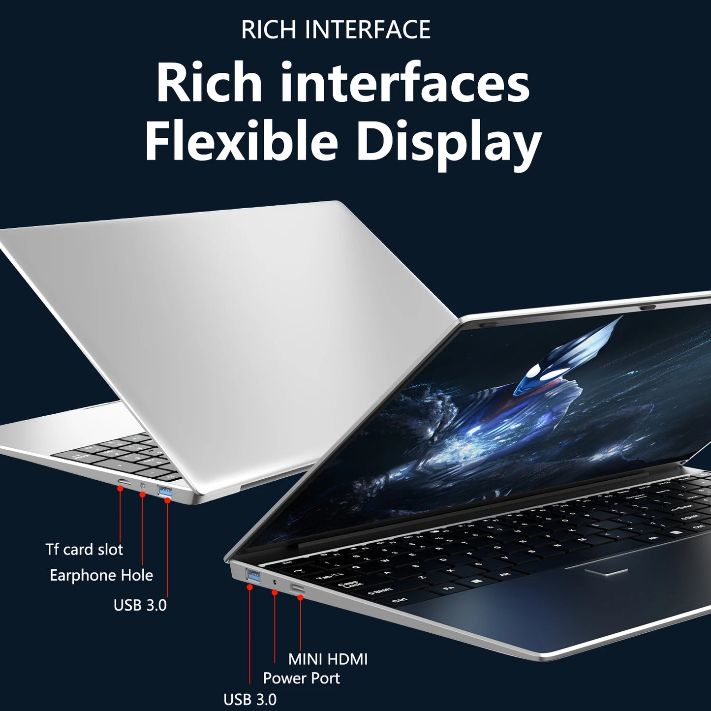 15.6 Inch Laptop Intel Core i9 10980HK Windows 11 Pro 32GB DDR4 M.2 2TB SSD Ultrabook Computer Fingerprint Unlock WIFI Fast
