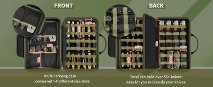 Knife Display Case for 45+ Pocket Knives, for Butterfly Knife Storage Bag, Folding Knives Organizer Holder Box