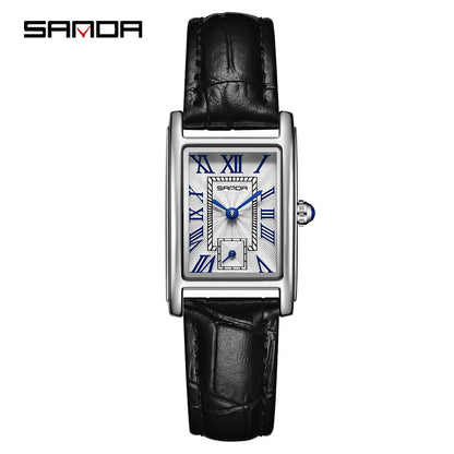 SANDA Top Fashion 1116 Women's Watch Elegant Design Rectangular Dial Waterproof Quartz Movement Business Women's Quartz Watch