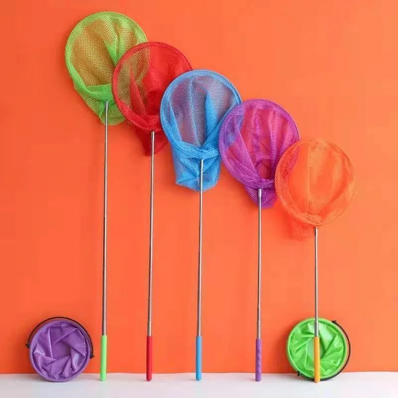 Children's Outdoor Entertainment Toy 3Pcs Multi Stainless Steel Telescopic Fishing Net Insect Net Fishing Pocket Beach Fun Toy ﻿