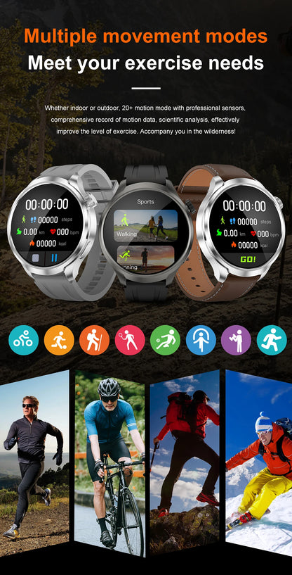 NEW GPS Outdoor fitness NFC Smart Watch Men 1.85 Inch AMOLED Screen  Bluetooth Call IP67 Waterproof Man Smart Watches Man 2025
