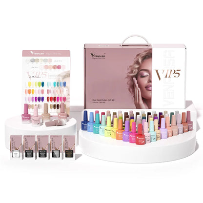 1Set VENALISA TPO FREE Whole Set Nail Gel Polish with Color Display For New Learner Nail Maincure Gel Varnish Branded Suitcase