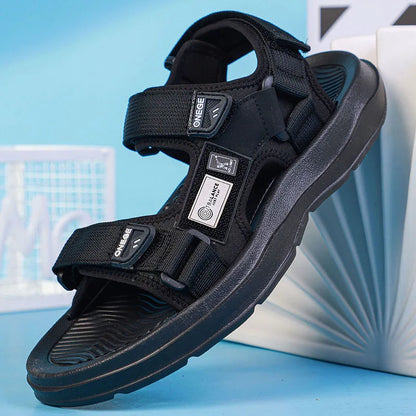 A Pair of New Summer Wear-Resistant Men's Sandals, Breathable Casual Business Beach Shoes, Thick-Soled Non-Slip Soft-Soled Shoes