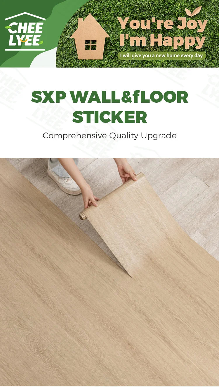 2 Rolls Self-Adhesive Wall and Floor Sticker Peel and Stick 15.75x118.11inch Wood Grain and Marble Design Wallpaper Sticker