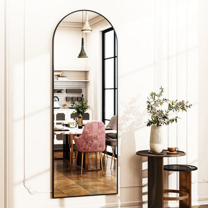 59x16 64x21 71x26 Black Arched Full-Length Mirror Free Standing Full Body Floor Mirror for Home Decor And Styling