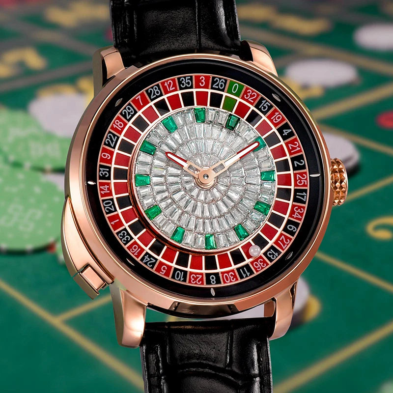 Mechanical Watches Pro Men's PINDU Watch NH35A Movement Sapphire Glass Waterproof Button Design Wristwatch Russian Roulette