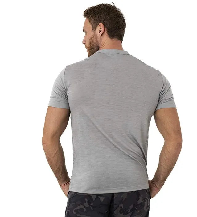 100% Superfine Merino Wool T Shirt Mens Base Layer Shirt Merino Wool Wicking Breathable Quick Dry Anti-Odor +Merino Wool Socks