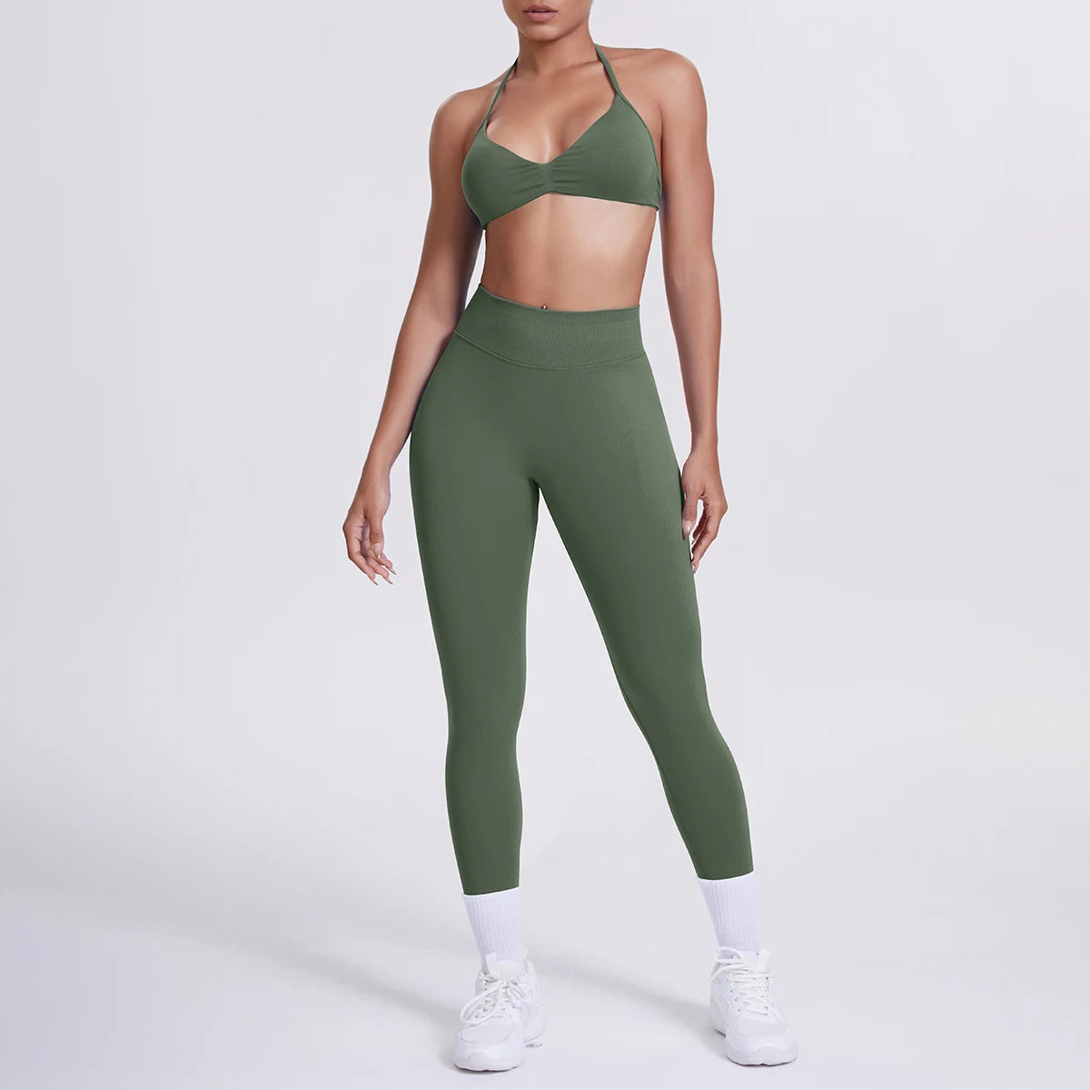Women 2pcs Patchwork Sport Yoga Suit Training Sleeveless Sport Gym Tops Tummy Control Slimming Booty Leggings Yoga Suit Sports