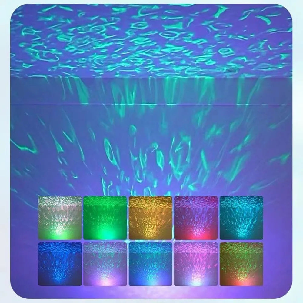 USB Galaxy Projector Aurora 5V Night Light 360° Rotating GB Colorful NightLights with Remote Control for Home Theater Room Deco