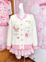 Ruffled Graphic Cardigan