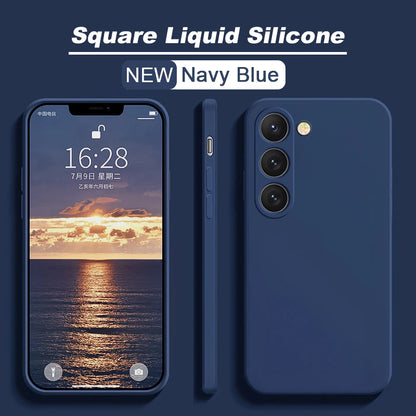 S26 S25 Ultra Case Square Liquid Silicone Phone Case For Samsung Galaxy S26 S25 S24 S23 S22 Ultra Plus S26Ultra Cases Soft Cover