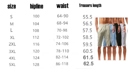 2020 New Men's Cotton Linen Loose Pants Male Summer Casual Solid Color Pants trousers Plus Size M-5XL