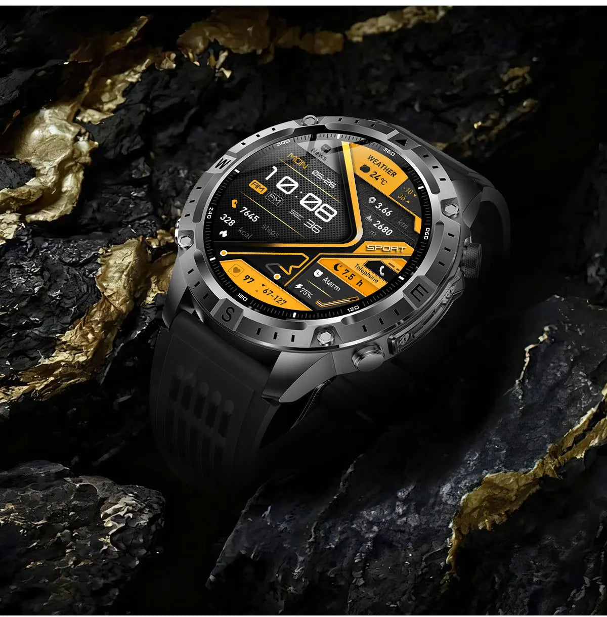 New Outdoor GPS Offline Map Smart Watch Men 3ATM Waterproof 170+ Sports LED Compass Altimeter AMOLED Bluetooth Call Smartwatch