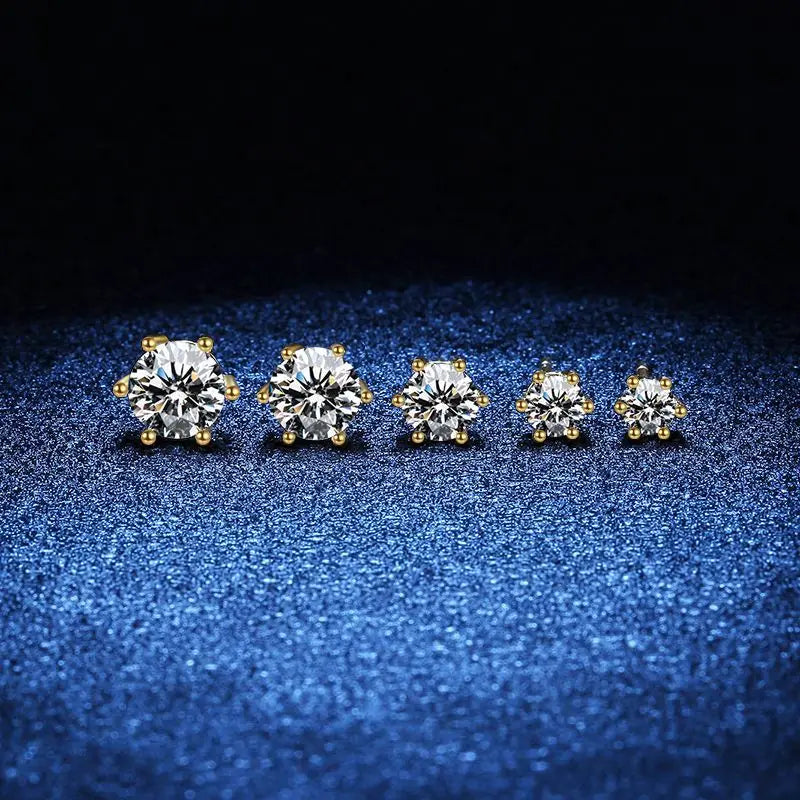 HOT Moissanite S925 Sterling Silver Stud Earrings For Women And Men With 2 Certificates Pass Diamond Test Pen Fine Jewelry