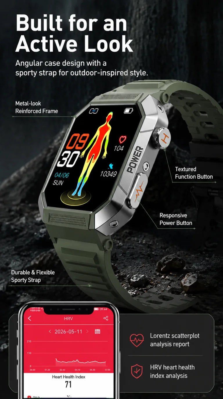 2026 New 2.02" Smart Watch Professional ECG & PPG Health Monitor Bluetooth Call GPS Track Recorder IP68 Waterproof for Men Women