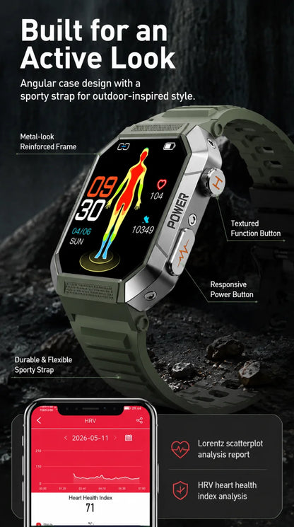2026 New 2.02" Smart Watch Professional ECG & PPG Health Monitor Bluetooth Call GPS Track Recorder IP68 Waterproof for Men Women