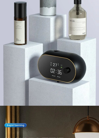 Rechargeable 400ml Automatic Foaming Soap Dispenser Wall Mounted Touchless Sensor Adjustable Foam LED Screen Bathroom Kitchen