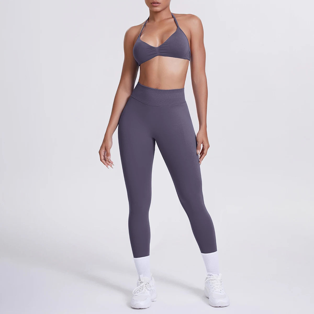 Women 2pcs Patchwork Sport Yoga Suit Training Sleeveless Sport Gym Tops Tummy Control Slimming Booty Leggings Yoga Suit Sports