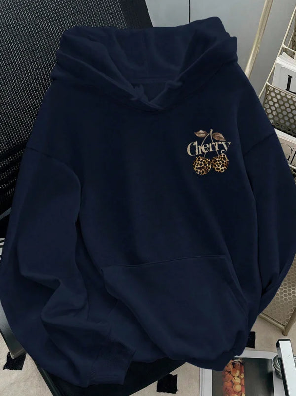 Leopard Cherry Graphic Hoodie