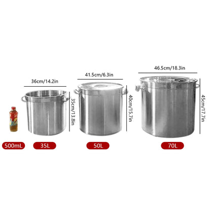 35L Multipurpose Thickened Stainless Steel Cooking Pot Large Capacity Soup Stock Pot with Lid Handle for Home Restaurant