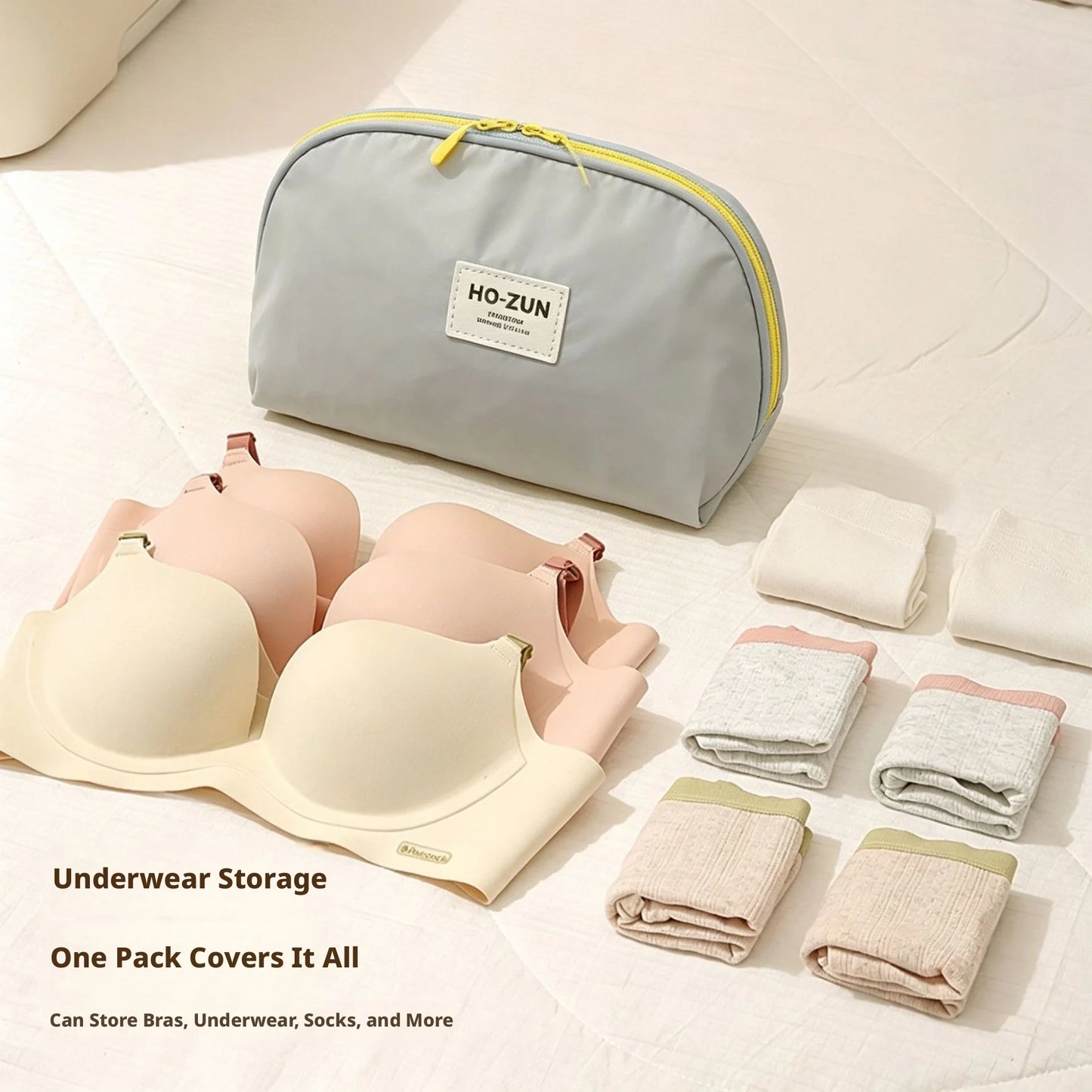 Underwear Storage Bag, Travel Portable Panty And Sock Storage Bag, Three-in-one Travel Set  Waterproof Storage Bag For Underwear